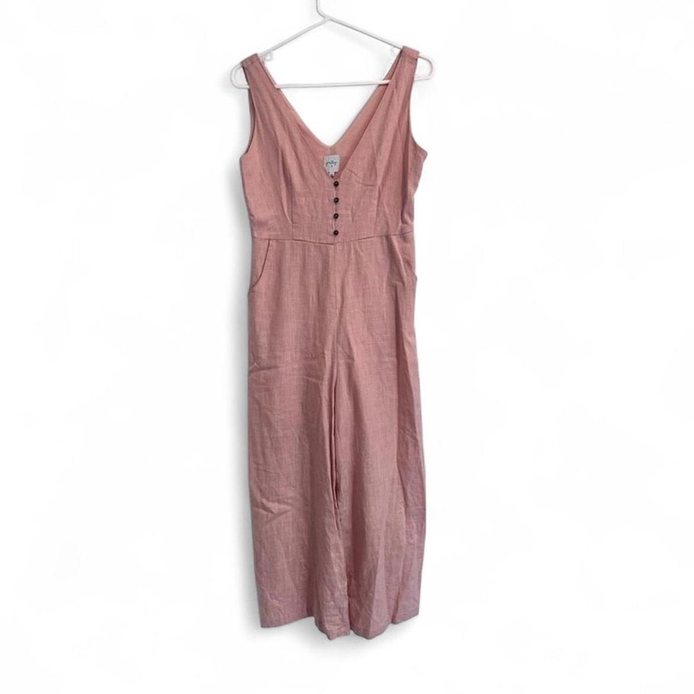 Princess Polly‎ Pink Wide Leg Sleeveless Jumpsuit Cotton Size US 4 V-Neck